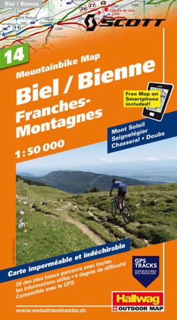 Bild zu Biel-Bienne, Franches Montagnes Nr. 14 Mountainbike-Karte 1:50 000. 1:50'000 von Hallwag Kümmerly+Frey AG (Hrsg.)