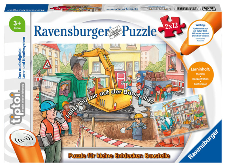 Bild zu Ravensburger tiptoi Spiel 00049 Puzzle für kleine Entdecker: Baustelle - 2x12 Teile Kinderpuzzle ab 3 Jahren, für Jungen und Mädchen, 1 Spieler