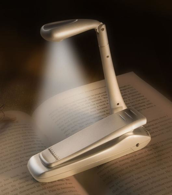 Bild zu Clip-On Booklight - LED Leselampe - Silber - Klemmlampe