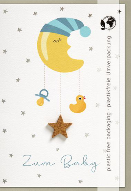 Bild von Ereigniskarte - Zum Baby (mit Mond und Sternen)