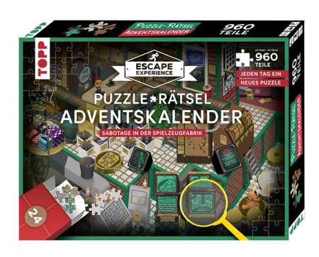Bild zu Puzzle-Rätsel-Adventskalender - Sabotage in der Spielzeugfabrik. 24 Puzzles mit insgesamt 960 Teilen von Pieper, Hans 