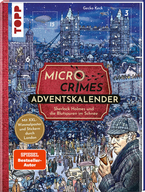 Bild zu Micro Crimes Adventskalender - Sherlock Holmes und die Blutspuren im Schnee. Mit XXL-Wimmelposter und Stickern durch London von Keck, Gecko 