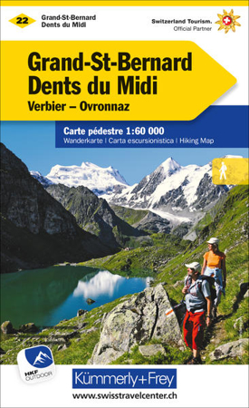 Bild zu Grand-St-Bernard - Dents du Midi Verbiez, Ovronnaz, Nr. 22 Wanderkarte 1:60 000. 1:60'000 von Hallwag Kümmerly+Frey AG (Hrsg.)