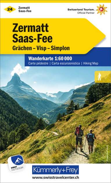 Bild zu Zermatt - Saas Fee Grächen, Visp, Simplon, Nr. 24 Wanderkarte 1:60 000. 1:60'000 von Hallwag Kümmerly+Frey AG (Hrsg.)