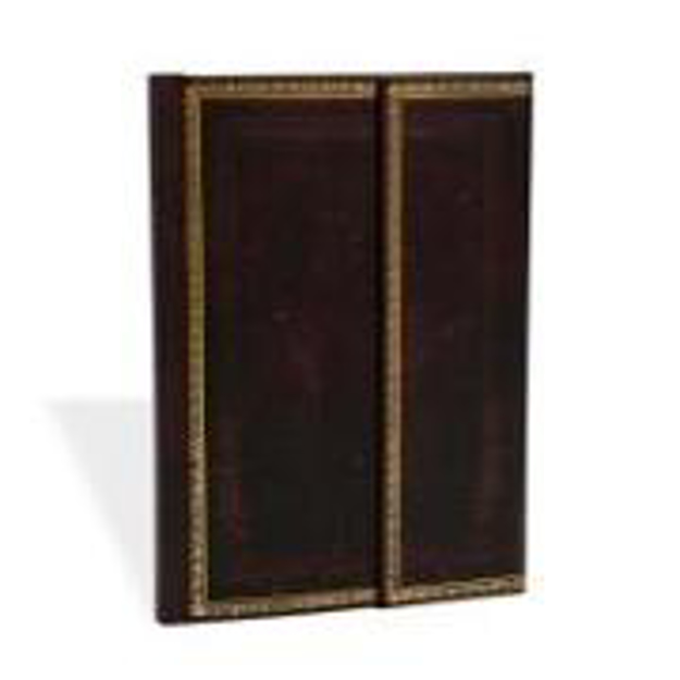 Bild zu Black Moroccan (Old Leather Collection) Midi Lined Hardcover Journal (Wrap Closure) von Paperblanks