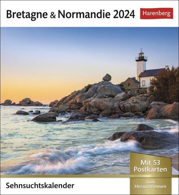 Bild zu Bretagne & Normandie Sehnsuchtskalender 2024. 53 Postkarten in einem Wochenkalender mit Urlaubsflair. Foto-Tischkalender für einen Hauch Frankreich im Alltag. Auch zum Aufhängen