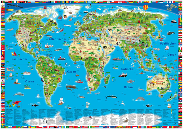 Bild zu Illustrierte Weltkarte. 1:32'000'000 von Schönhoff, Doris 