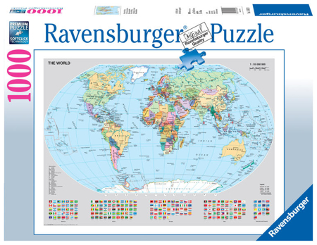 Bild zu Ravensburger Puzzle 15652 - Politische Weltkarte - 1000 Teile Puzzle für Erwachsene und Kinder ab 14 Jahren, Puzzle-Weltkarte mit Flaggen