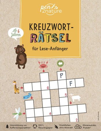 Bild von Kreuzworträtsel für Lese-Anfänger. Bunter Rätselspaß für Kinder ab 6 Jahren von pen2nature